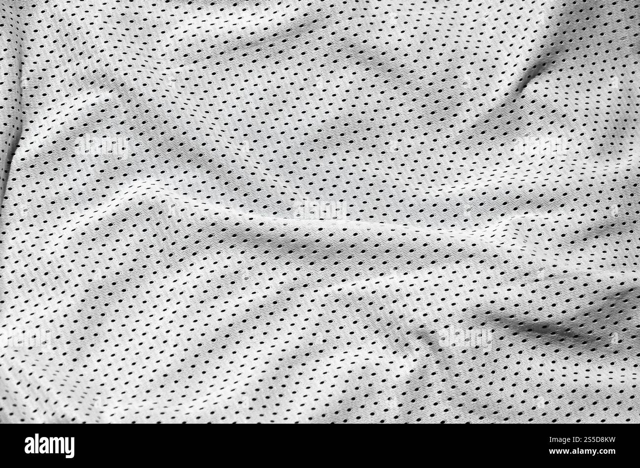 Sport Bekleidung Stoff Textur Hintergrund, Blick von oben auf die textile Oberfläche mit einem weißen Tuch Stockfoto