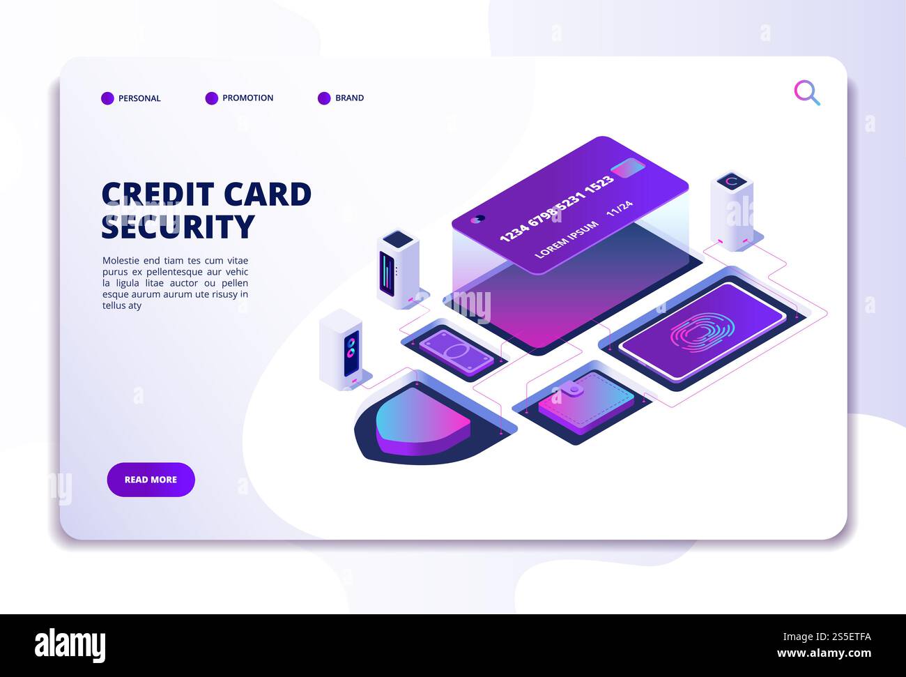 Isometrisches Konzept der Kreditkartensicherheit. Sicherheitsgeld Online-Banktransaktion. Smartphone-Zahlungstechnologie Vektordesign für Landing-Page. Abbildung: Sicherheits- und Schutzkreditkarte. Isometrisches Konzept der Kreditkartensicherheit. Sicherheitsgeld Online-Banktransaktion. Smartphone-Zahlungstechnologie Vektordesign für Landing-Page Stock Vektor