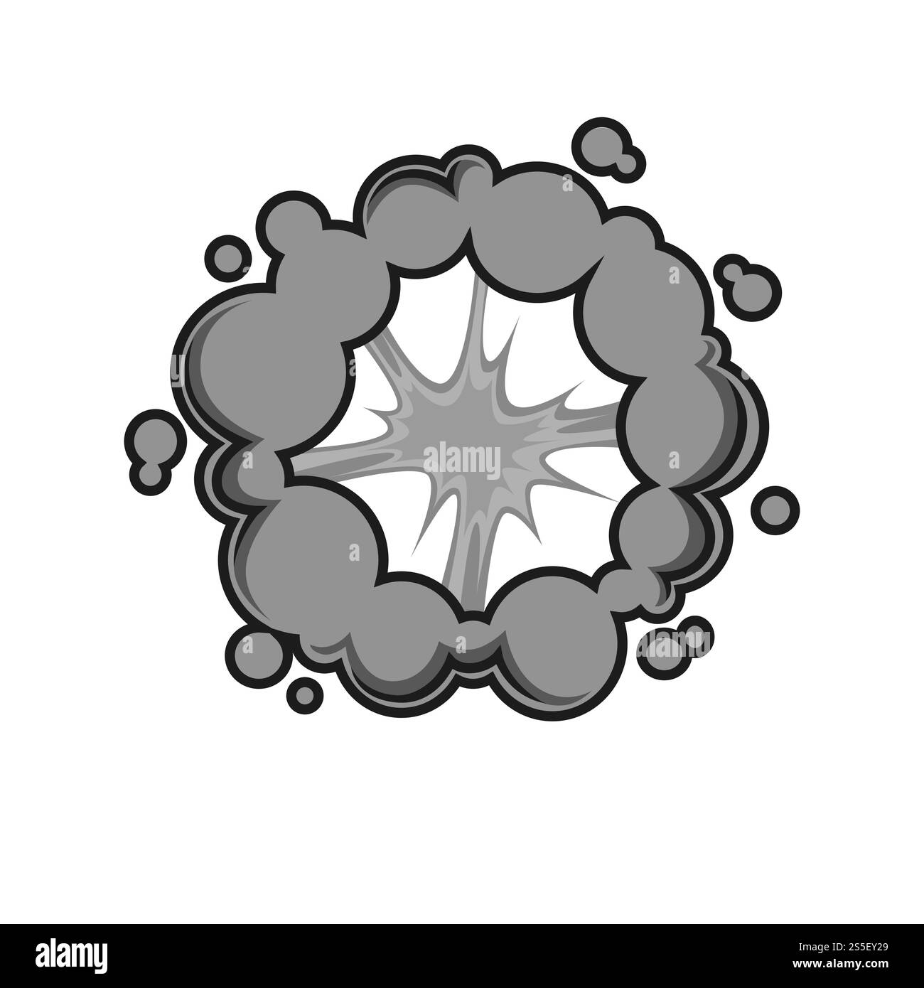 POW Bubble Sound explodiert Wolken für Zeichentrickfilme oder Comics mit Explosionen und Puffblasen. Symbol für isolierte Vektorabwicklung. POW Bubble Sound explodiert Wolken für Zeichentrickfilm oder Comic mit Explosionen und Explosionen Stock Vektor