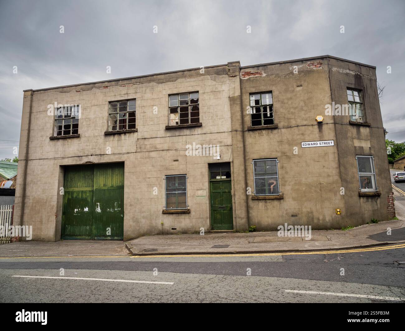 Stillgelegtes Industriegelände in der Edward Street, Lancaster, Großbritannien Stockfoto