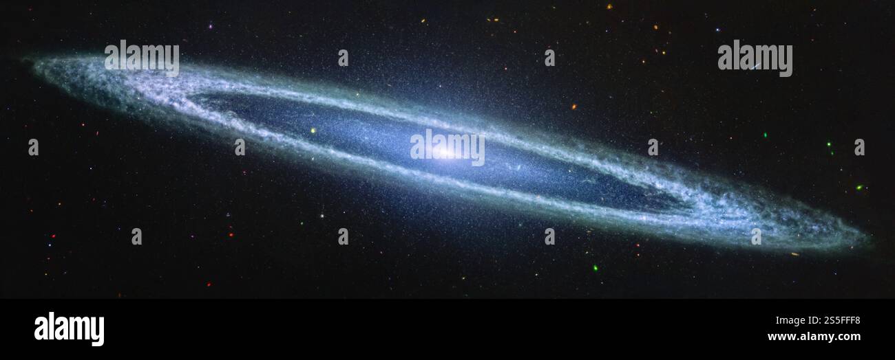 WELTRAUM, GALAXY M104 – 09. April 2024 – das James Webb Space Telescope der NASA hat kürzlich die Sombrero Galaxy mit ihrem MIRI (Mid-Infrared Instrumen) aufgenommen Stockfoto