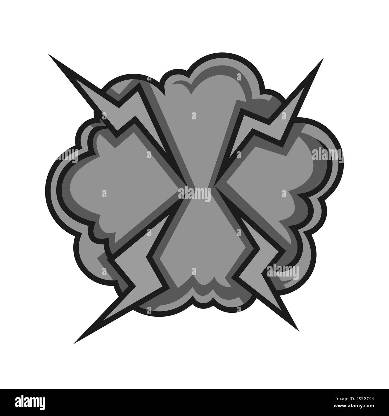 POW Bubble Sound explodiert Wolken für Zeichentrickfilm oder Comic mit Explosionen und Explosionen. Symbol für isolierte Vektorabwicklung. POW Bubble Sound explodiert Wolken für Zeichentrickfilm oder Comic mit Explosionen und Explosionen Stock Vektor