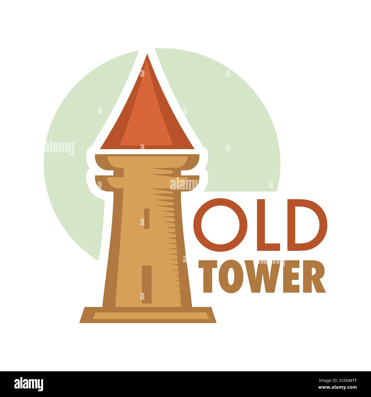 Mittelalterliche Burg mit Fahnenband oben, Architektur aus alter Zeit Vektor. Festes Vintage-Gebäude, Epoche des Königshauses, verteidigendes Gebäude. Europäisches Touristendenkmal. Mittelalterliche Burg mit Fahnenband oben, Architektur aus alter Zeit Vektor. Stock Vektor