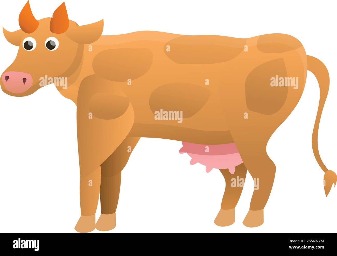 Kuhtier-Symbol. Cartoon des Kuhtiervektorsymbols für Webdesign isoliert auf weißem Hintergrund. Kuhtier-Ikone im Cartoon-Stil Stock Vektor