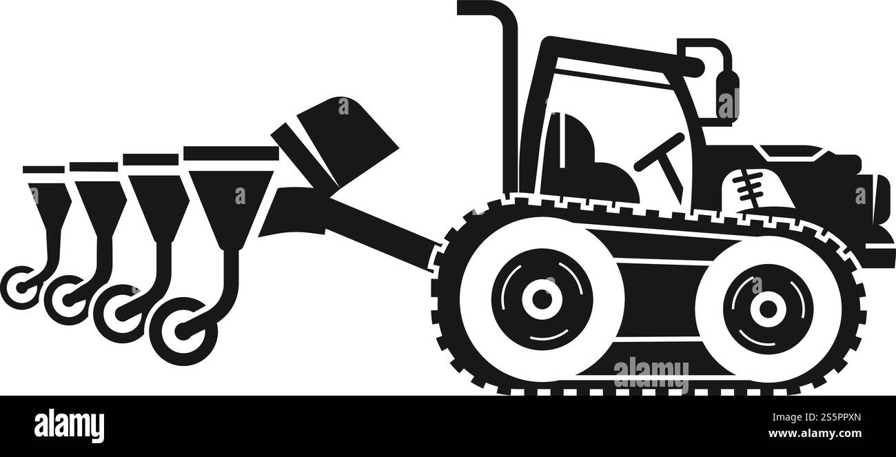 Symbol „Feldtraktor“. Einfache Illustration des Vektorsymbols der Feldtraktormaschine für Webdesign isoliert auf weißem Hintergrund. Symbol für Feldtraktor, einfache Ausführung Stock Vektor