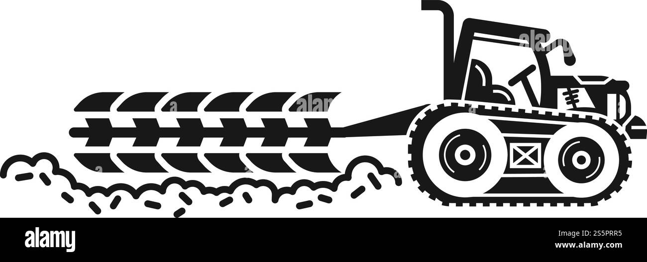 Symbol „großer Feldtraktor“. Einfache Illustration des Vektorsymbols für große Feldtraktoren für Webdesign isoliert auf weißem Hintergrund. Symbol für großen Feldtraktor, einfacher Stil Stock Vektor
