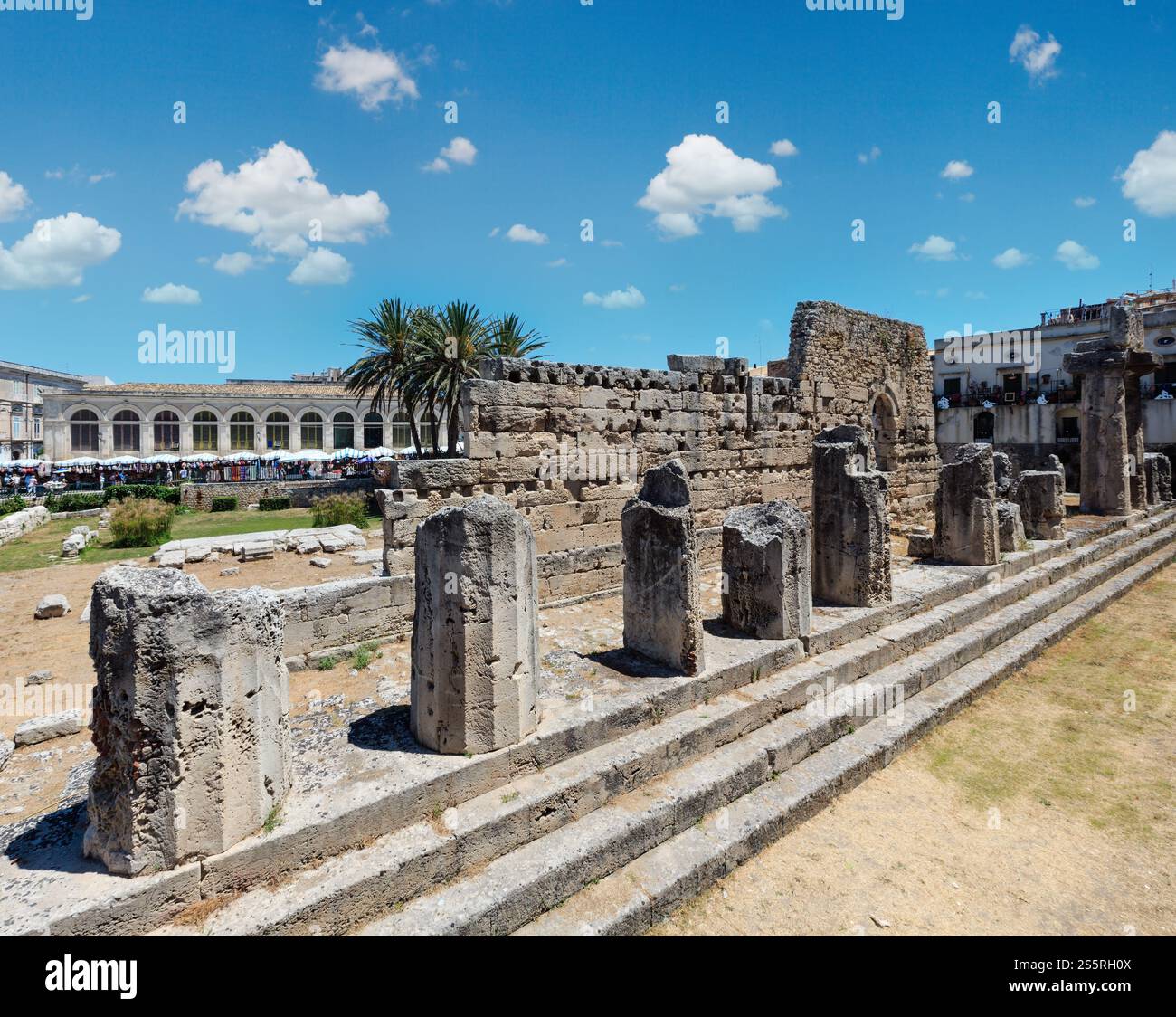 Insel Ortigia bei der Stadt Syrakus, Sizilien, Italien. Schöne Reise Foto von Sizilien. Stockfoto