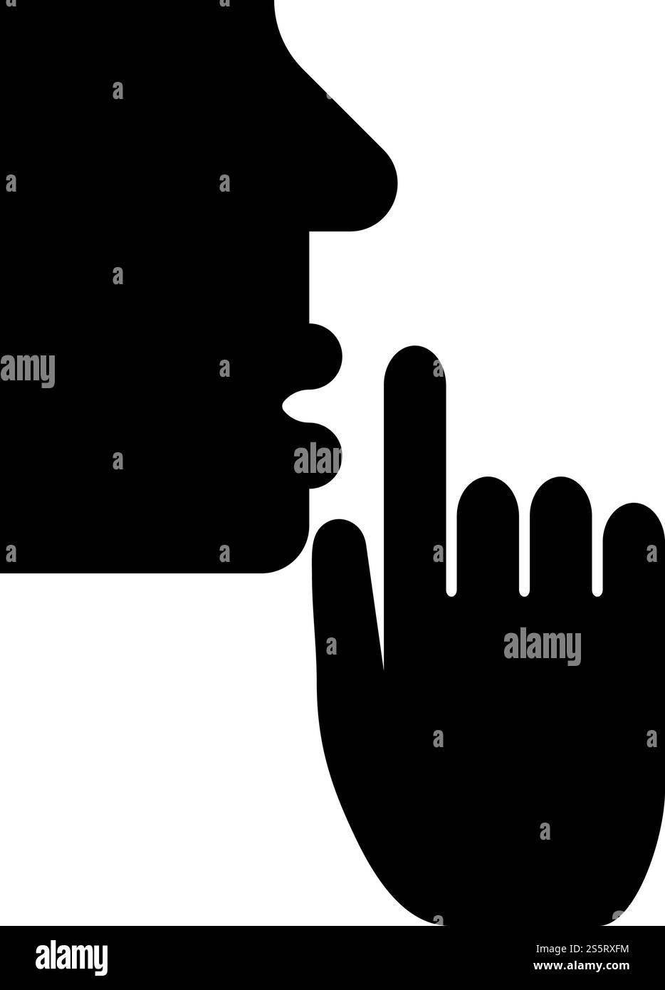 Halten Sie Stille Konzept Mann zeigt Zeigefinger ruhig Person geschlossen seinen Mund Schließen seine Lippe Shh Geste stoppen Sie sprechen bitte Thema Stummschaltung Symbol Schwarz Farbe Vektor Illustration flache Stil einfaches Bild. Halten Sie Stille Konzept Mann zeigt Zeigefinger ruhig Person geschlossen seinen Mund Mund Mund halten Shh Geste stoppen Gespräch bitte Thema Stummschaltung Symbol Schwarz Farbe Vektor Illustration flache Stil Bild Stock Vektor