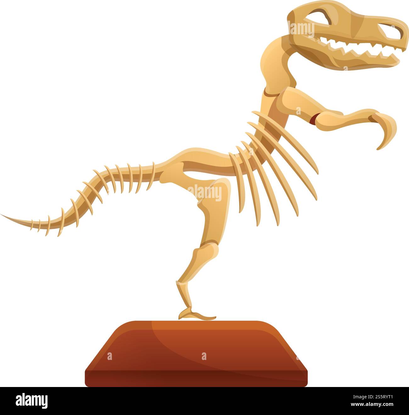 Dinosaurier Skelett-Symbol. Cartoon von Dinosaurier Skelett Vektor Symbol für Web Design isoliert auf weißem Hintergrund. Dinosaurier Skelett-Ikone, Cartoon-Stil Stock Vektor