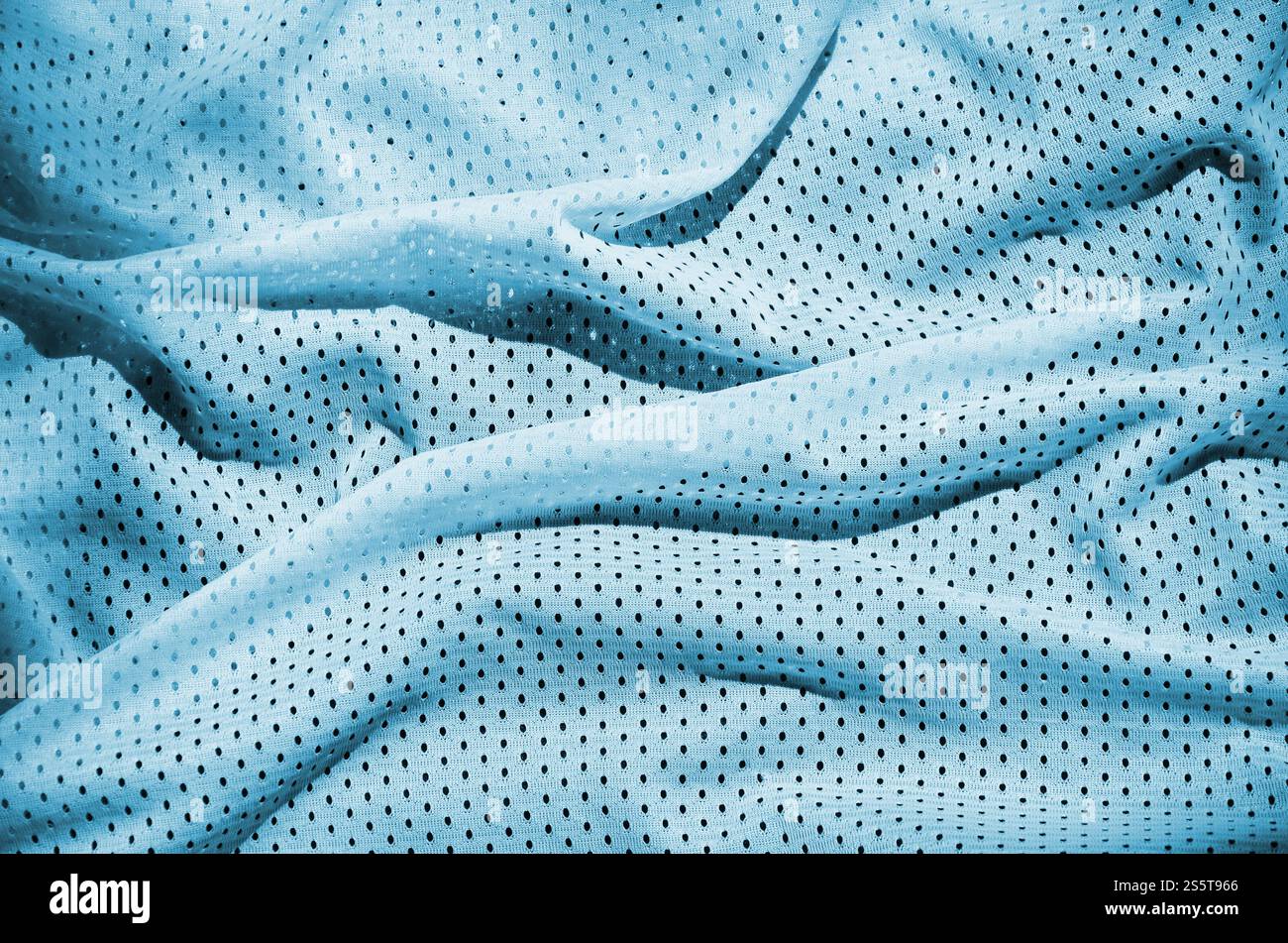 Nahaufnahme von Hellblau polyester Nylon sportswear Shorts erstellt einen strukturierten Hintergrund Stockfoto