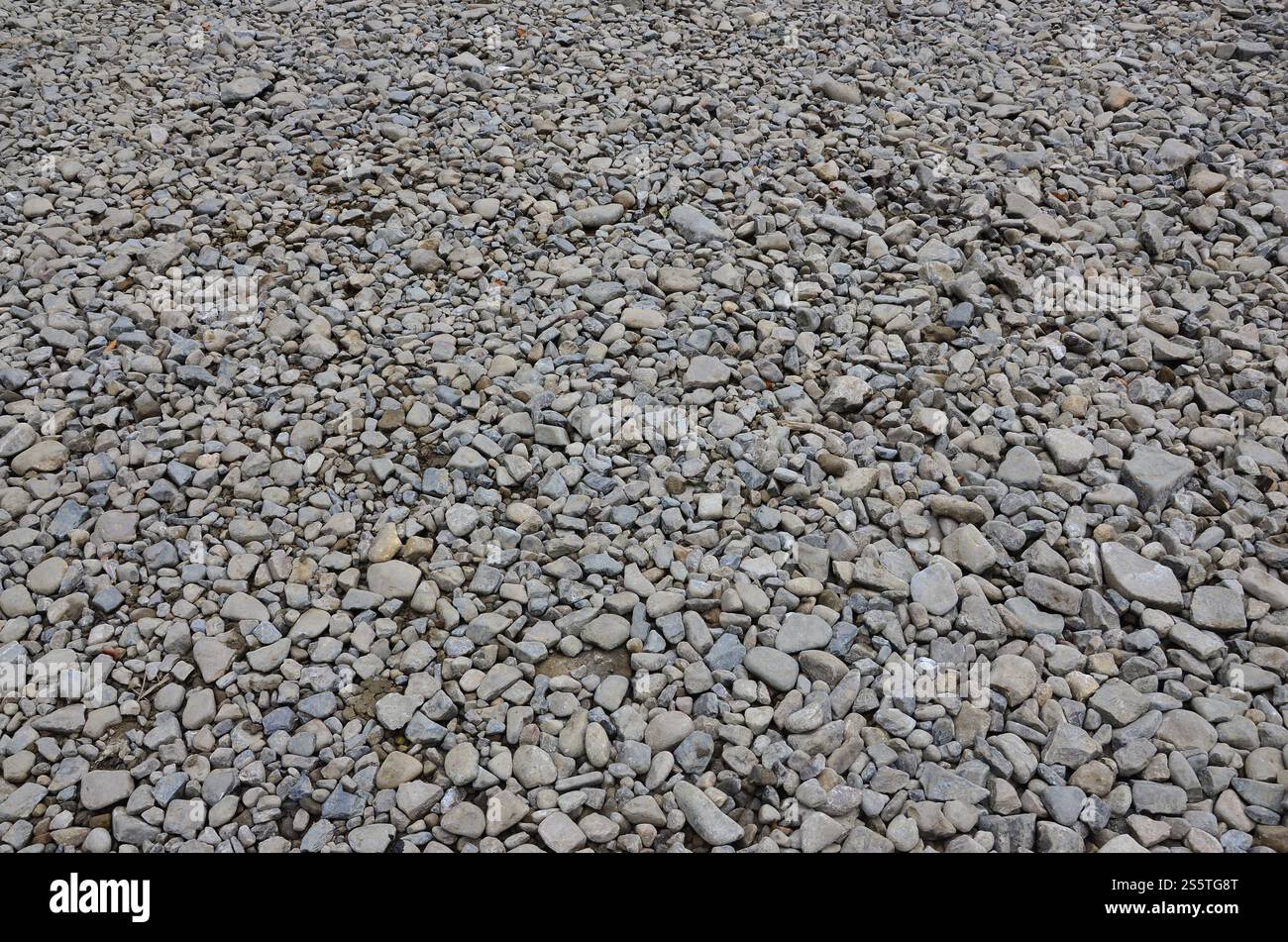 Textur von vielen Schotter. Stein ist eine solide Basis für Stiftung Stockfoto