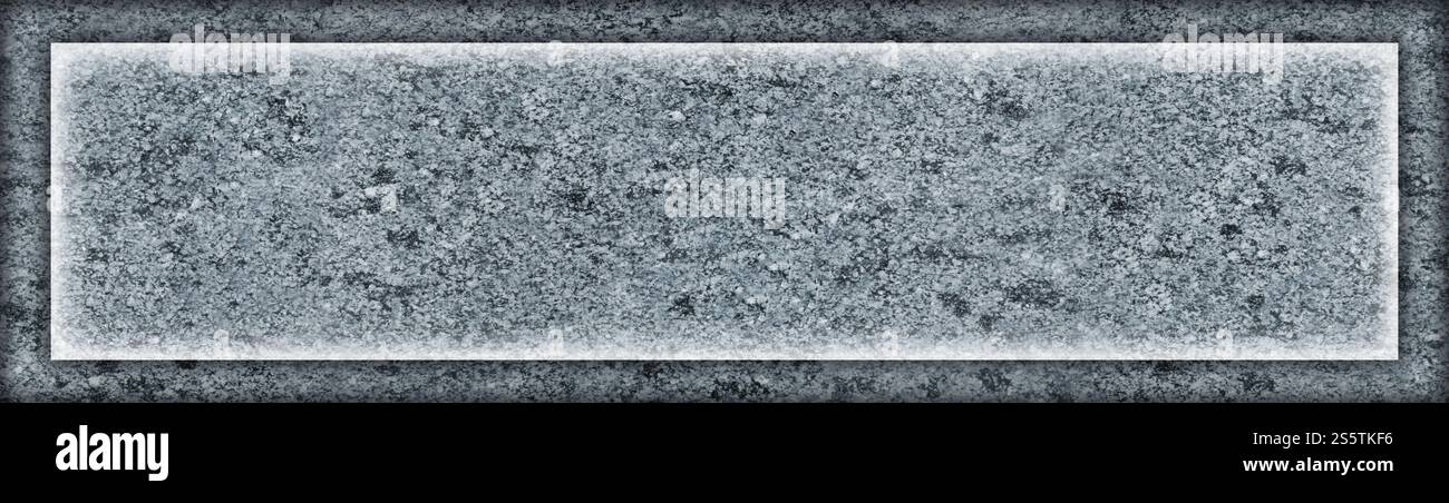 Monochromatische Textur der Granitoberfläche. Detailliertes Foto des behandelten, glänzenden Granitsteins mit einem speziellen Abschnitt für Text oder Bilder. Stockfoto