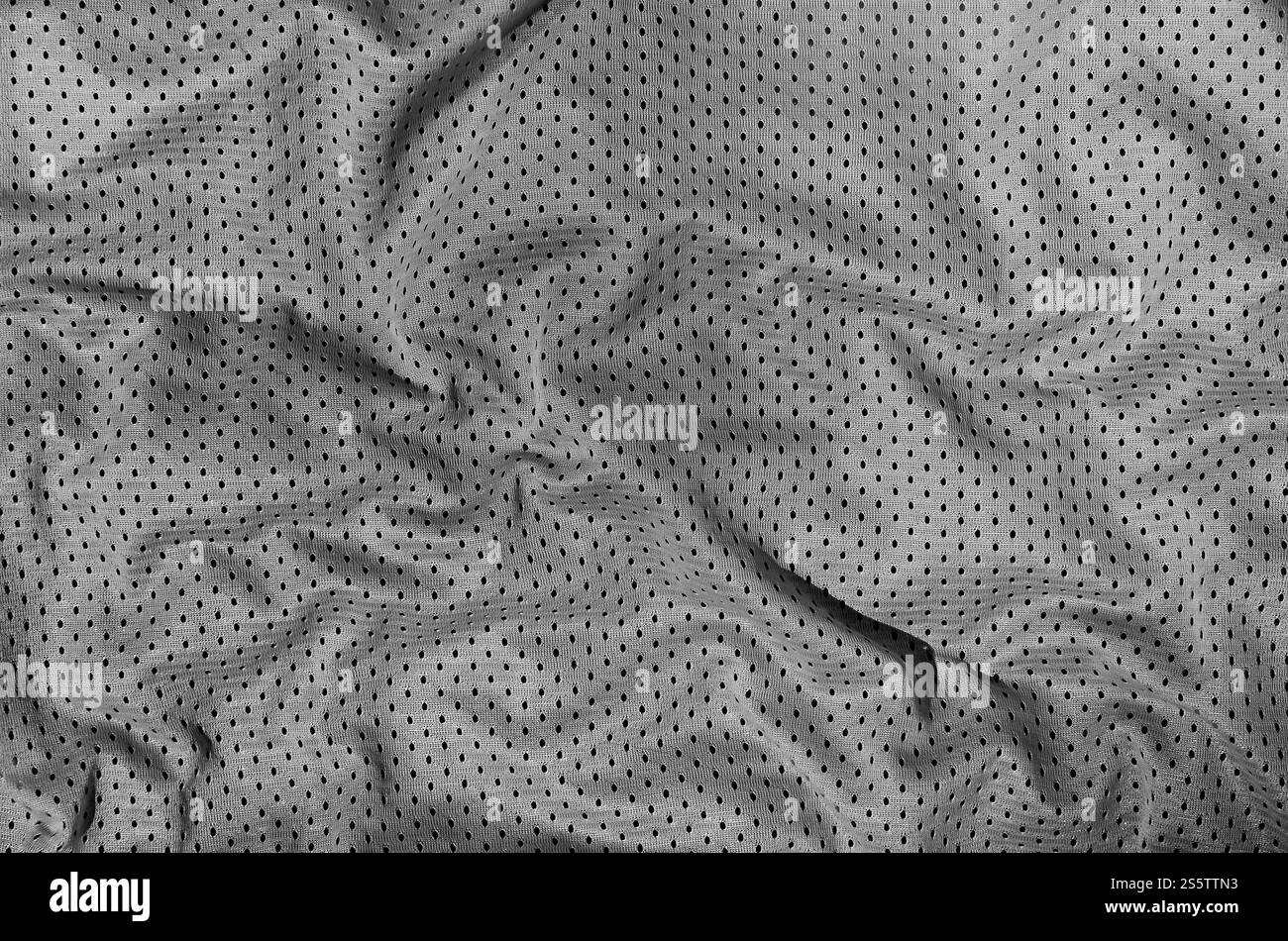 Sport Bekleidung Stoff Textur Hintergrund, Blick von oben auf die grauen Tuch textile Oberfläche Stockfoto
