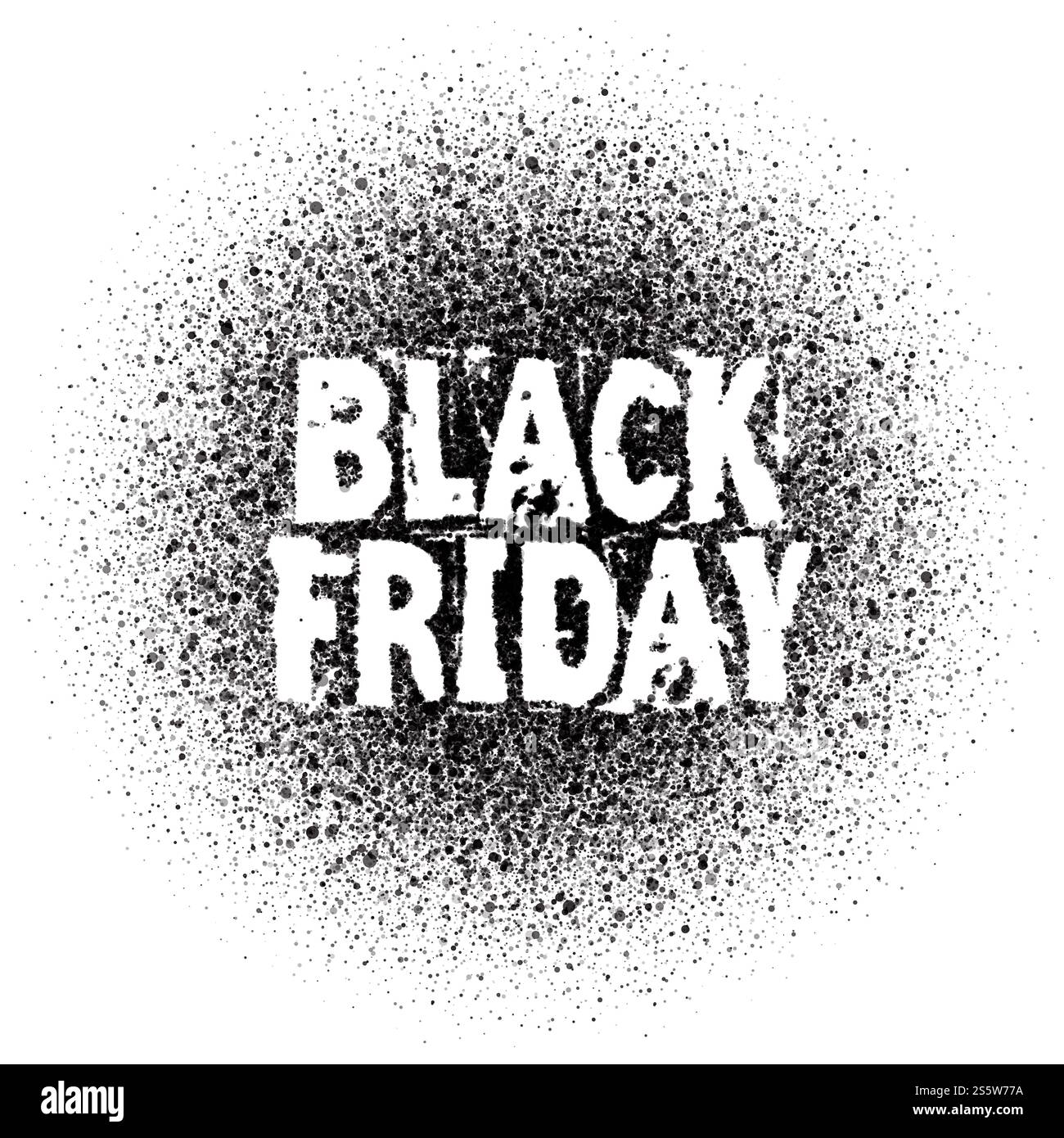 Black Friday Sale Moderne Grunge Spray Text Abstrakter Hintergrund. Black Friday Sale Vektor Hintergrund Stockfoto