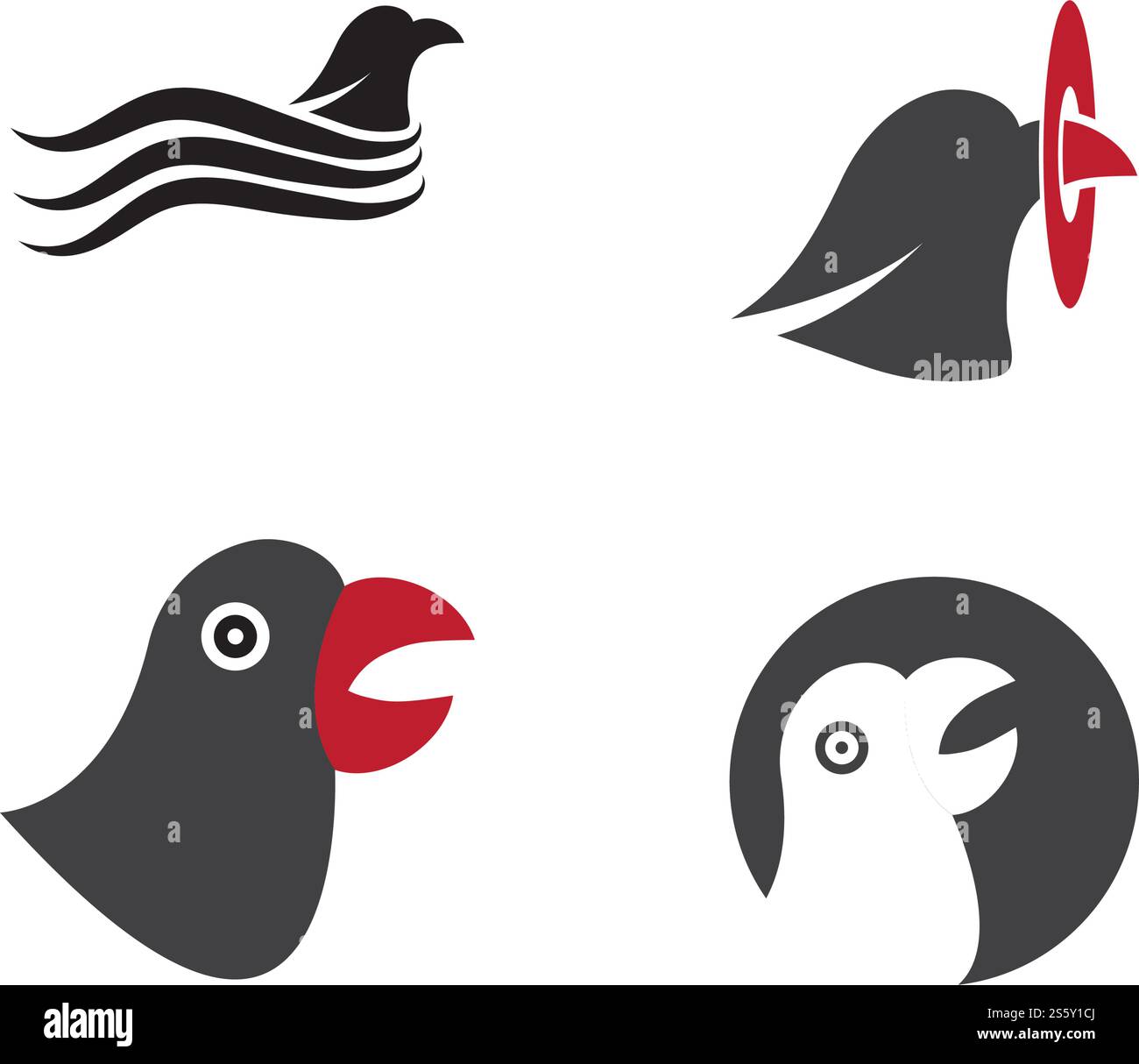 Set Falcon Eagle birdWave Logo Vorlage Vektor Symbol Natur Stock Vektor