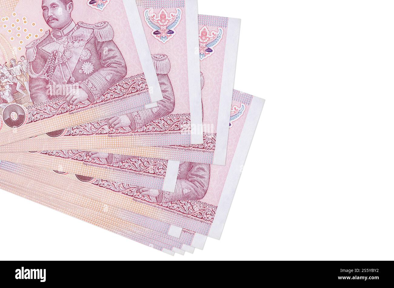 100 thailändische Baht-Scheine liegen in einem kleinen Bündel oder Pack ...