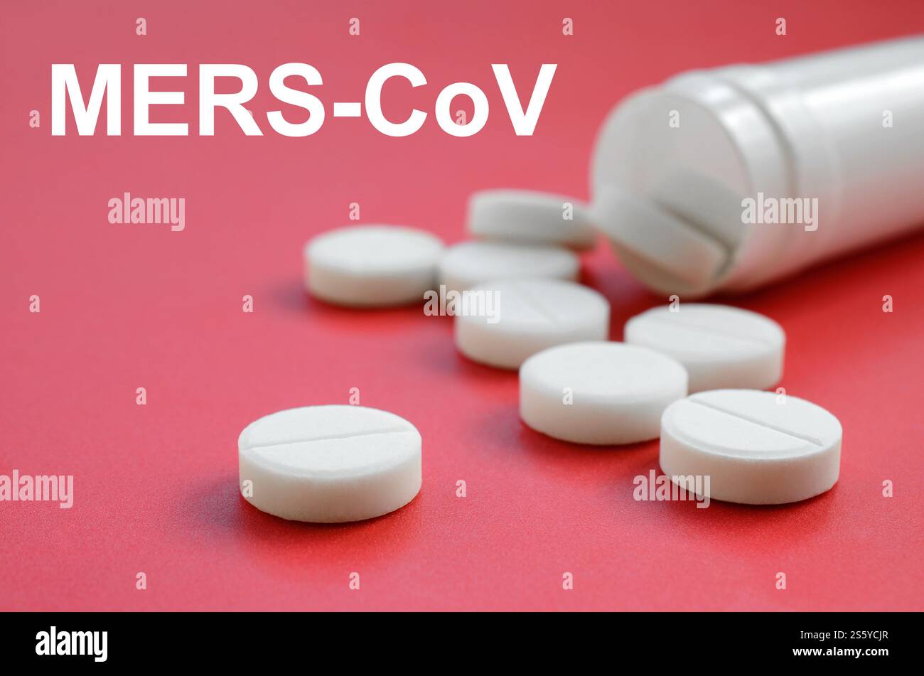 MERS-CoV neuartiges Corona-Virus-Konzept. Abstrakte Collage des Middle East Respiratory Syndroms. Chinesische gefährliche Infektion. MERS-CoV neuartiges Corona-Virus Stockfoto