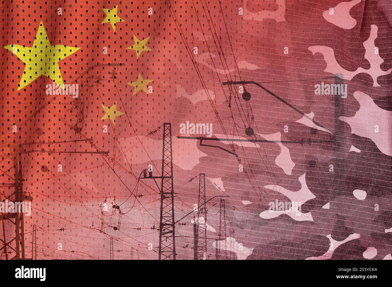 MERS-CoV neuartiges Corona-Virus-Konzept mit Bahn. Abstrakte Collage des Middle East Respiratory Syndroms. Chinesische gefährliche Infektion. MERS-CoV-Roman Stockfoto