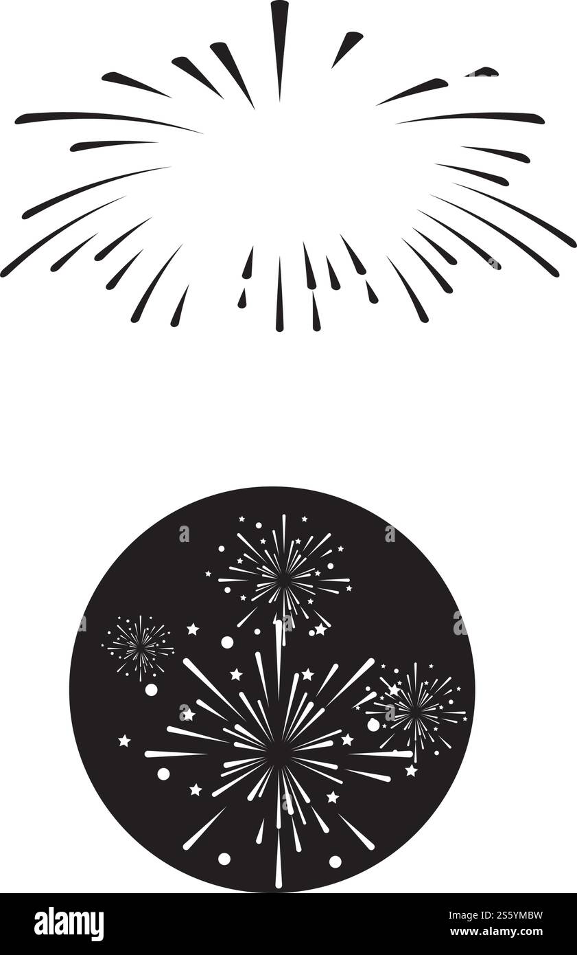 Fireworks Logo Vorlage Vektor Symbol Natur Stock Vektor