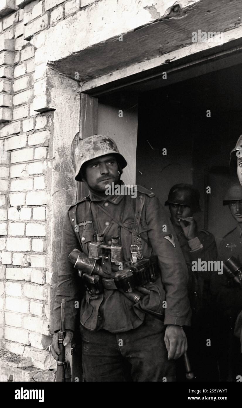 Deutsche Soldaten in Stalingrad - Historisches Dokument, Fotograf unbekannt Stockfoto
