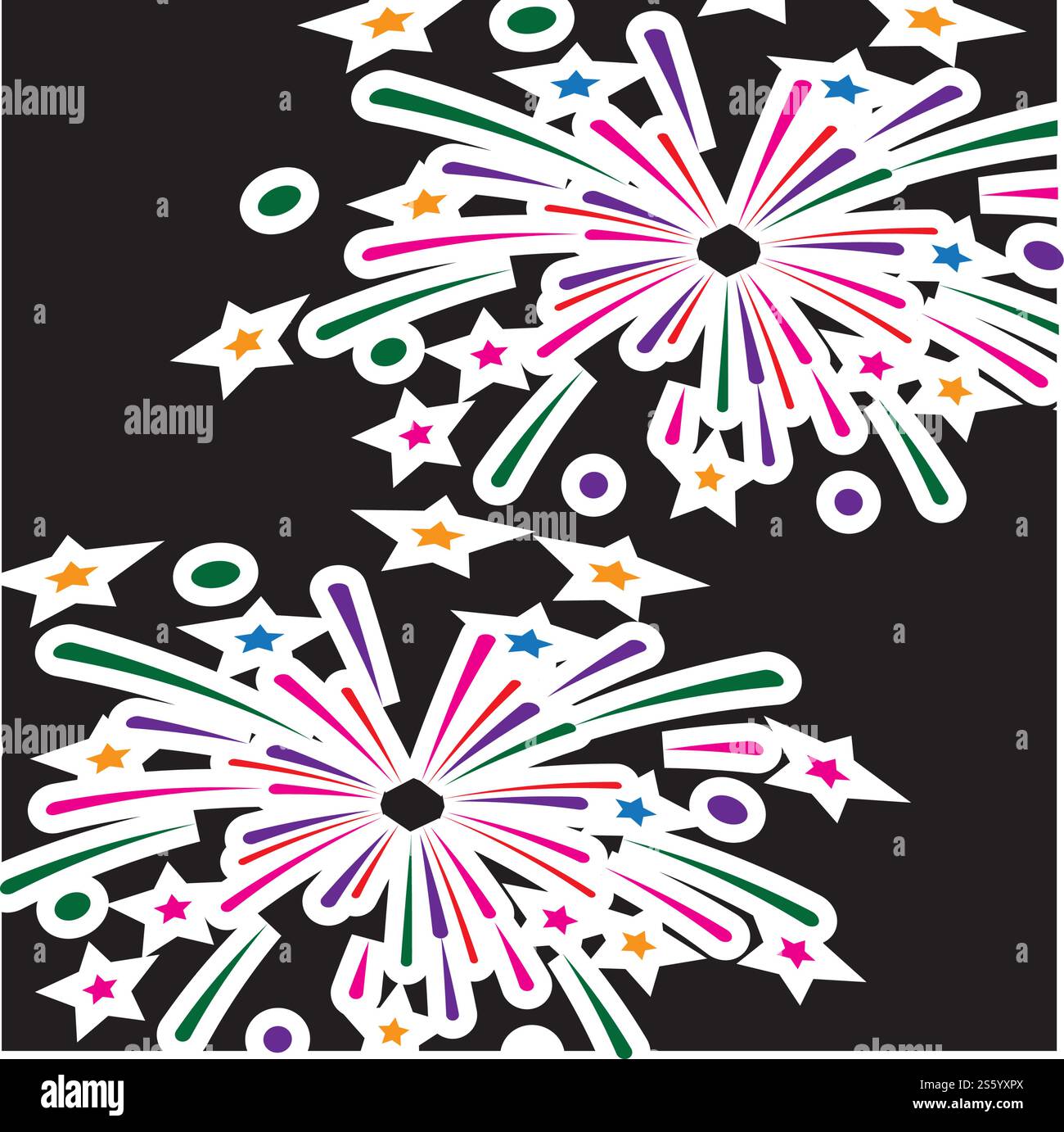 Fireworks Logo Vorlage Vektor Symbol Natur Stock Vektor