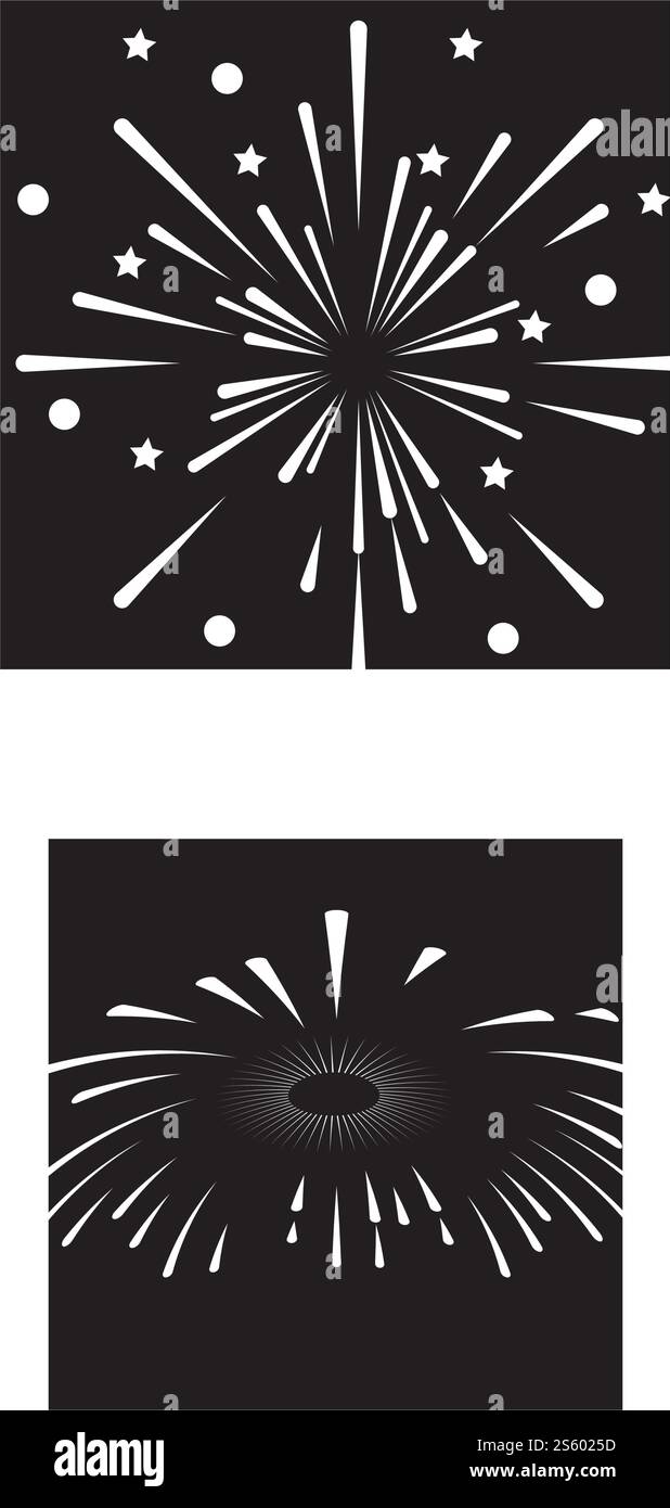 Fireworks Logo Vorlage Vektor Symbol Natur Stock Vektor