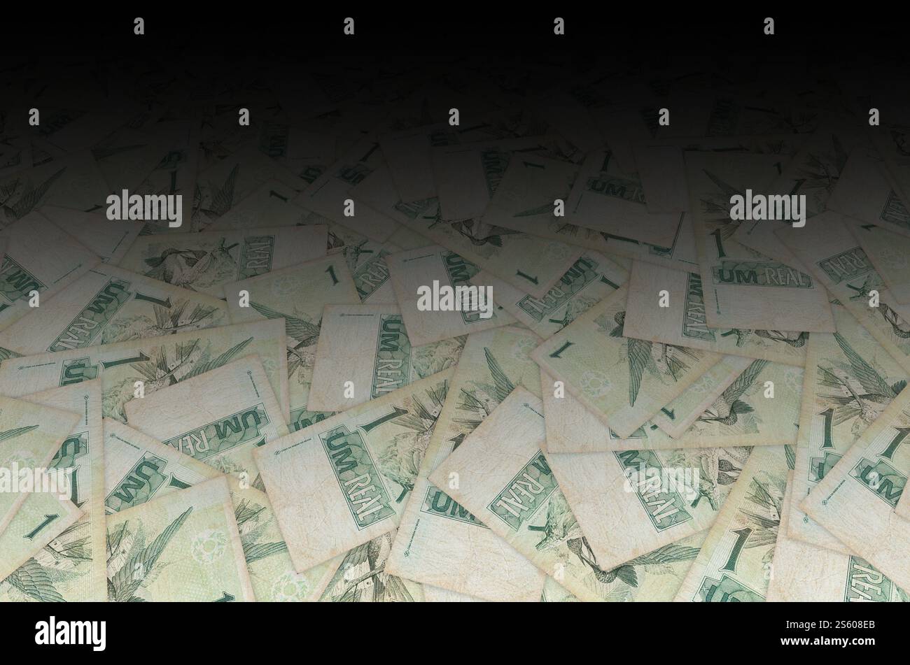 Beija Flor kolibri oder colibri auf altem brasilianischem Geld dargestellt. Grüner Schein auf der Rückseite. Beija Flor kolibri oder colibri abgebildet Stockfoto