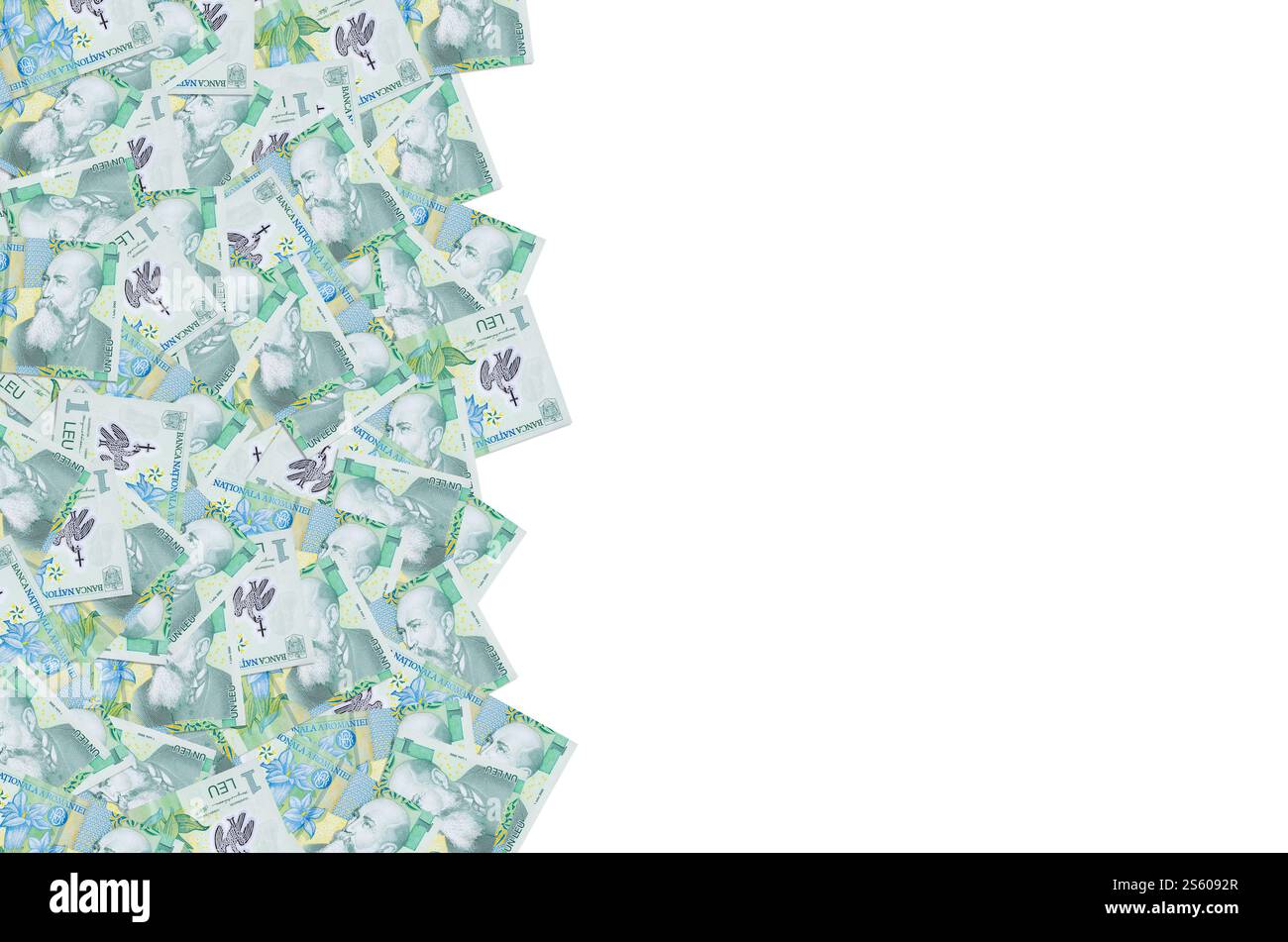 Nicolae Iorga Porträt auf rumänischem Geld 1 Leu 2005 Banknote von rumänischer Bank. Nicolae Iorga berühmter Historiker, Gedächtnisforscher und Universitätsprofessor. Stockfoto