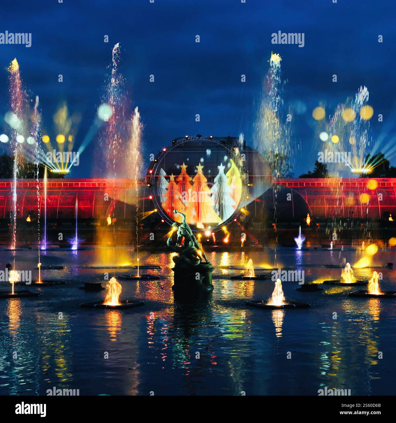 Weihnachten in der Kew Lightshow, London. Stockfoto