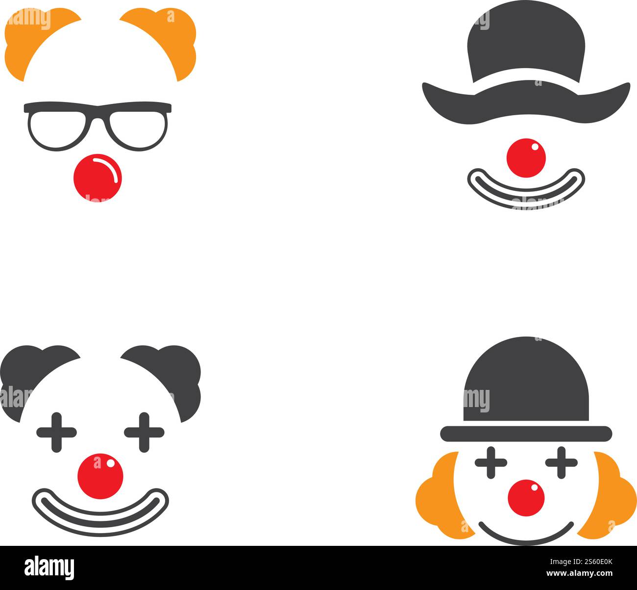 Clown Charakter Ilustration in flachen Design-Vektor Stock Vektor