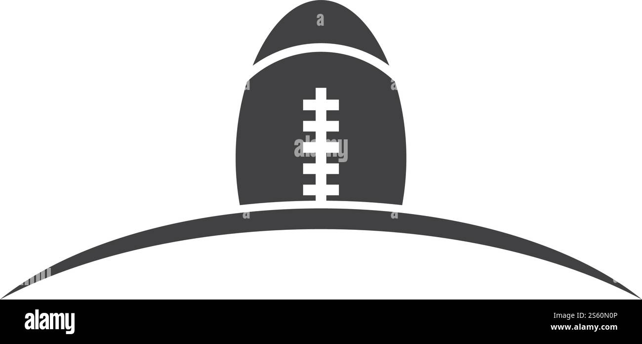 Vektorvorlage für das Logo des Rugby-Balls Stock Vektor