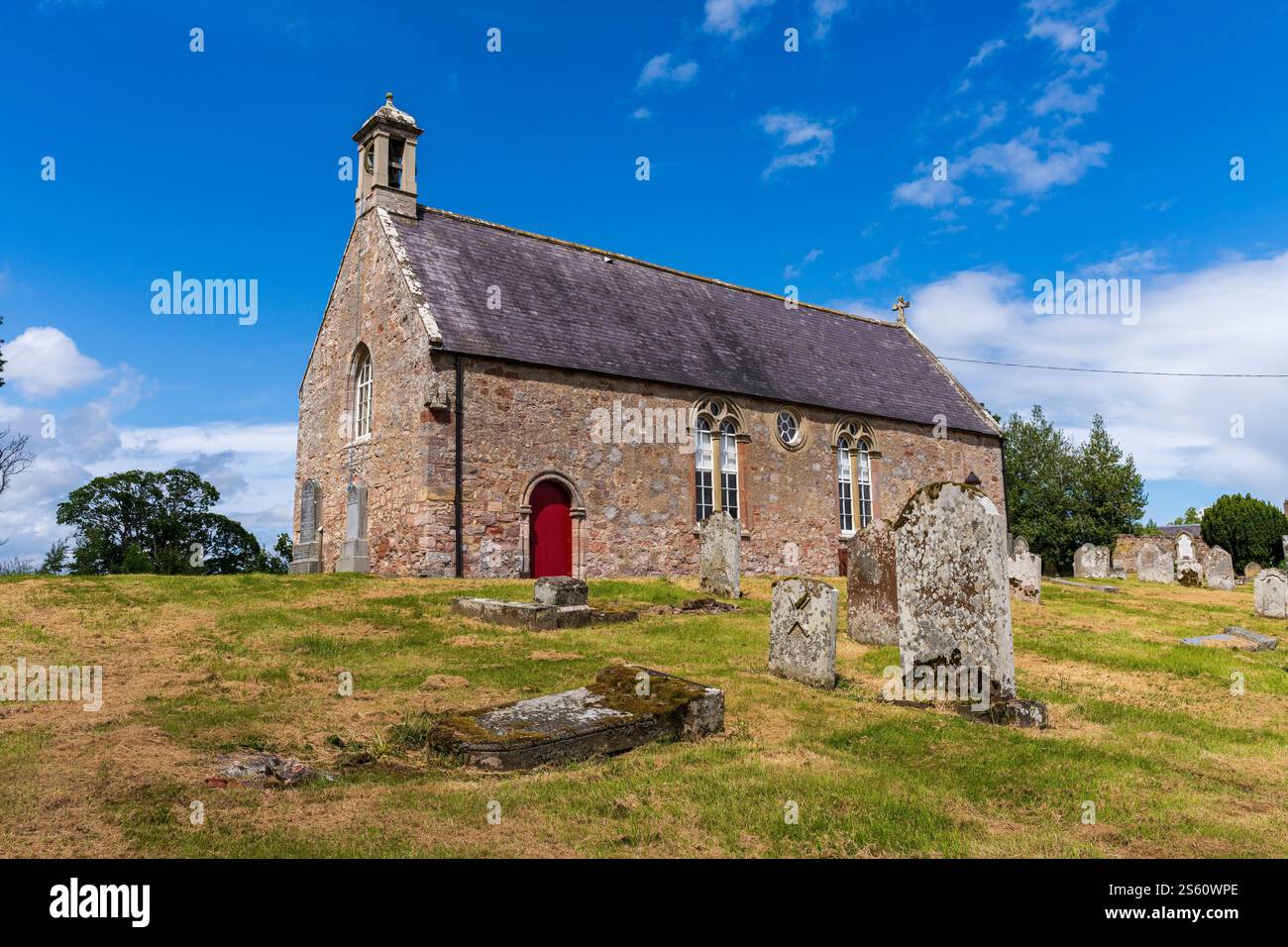 Kelso, Schottland: Maxton Kirk, zum Verkauf 2024 bei Church of Scotland. Auf dem St Cuthbert's Way Wanderweg zwischen Eildons und Lindisfarne. Stockfoto