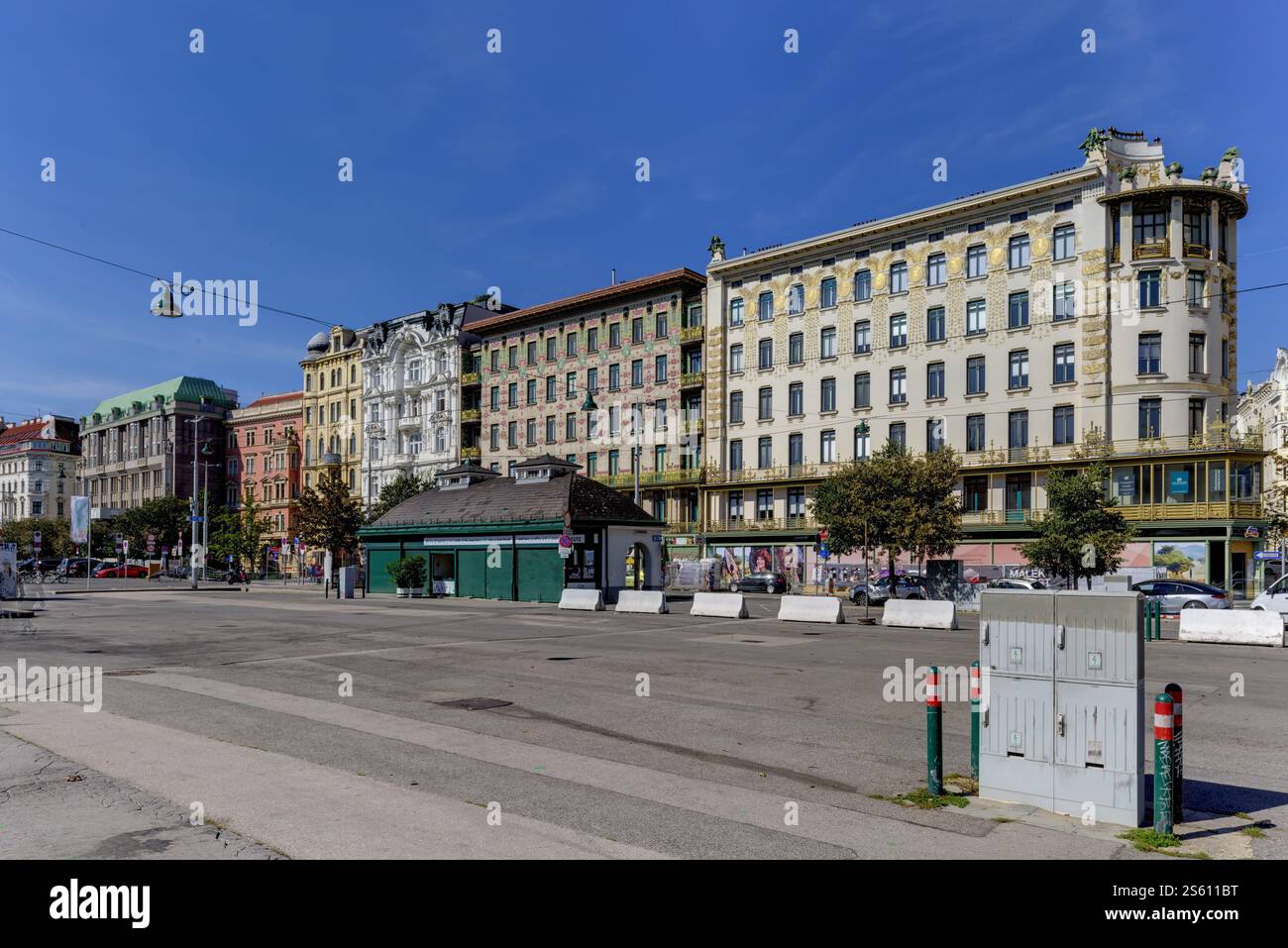 Wien, Naschmarkt, Fläche der geplanten Markthalle // Wien, Naschmarkt, Baugrundmarkt Markthalle Stockfoto