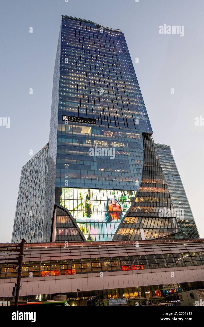 Sky Tower, Scramble Crossing, Shibuya, Tokio, Japan Stockfoto