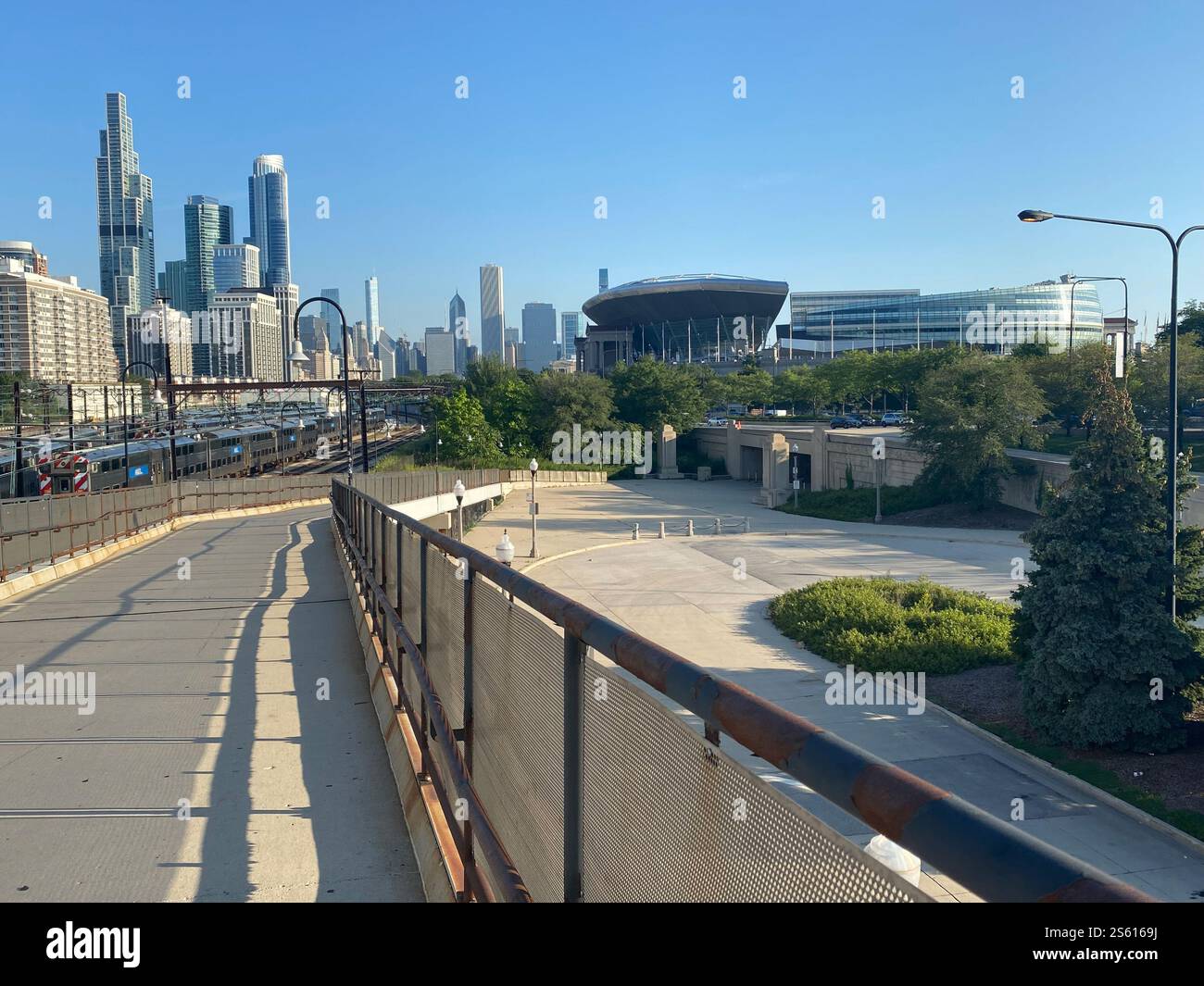 Radweg im Zentrum von Chicago, Illinois Stockfoto