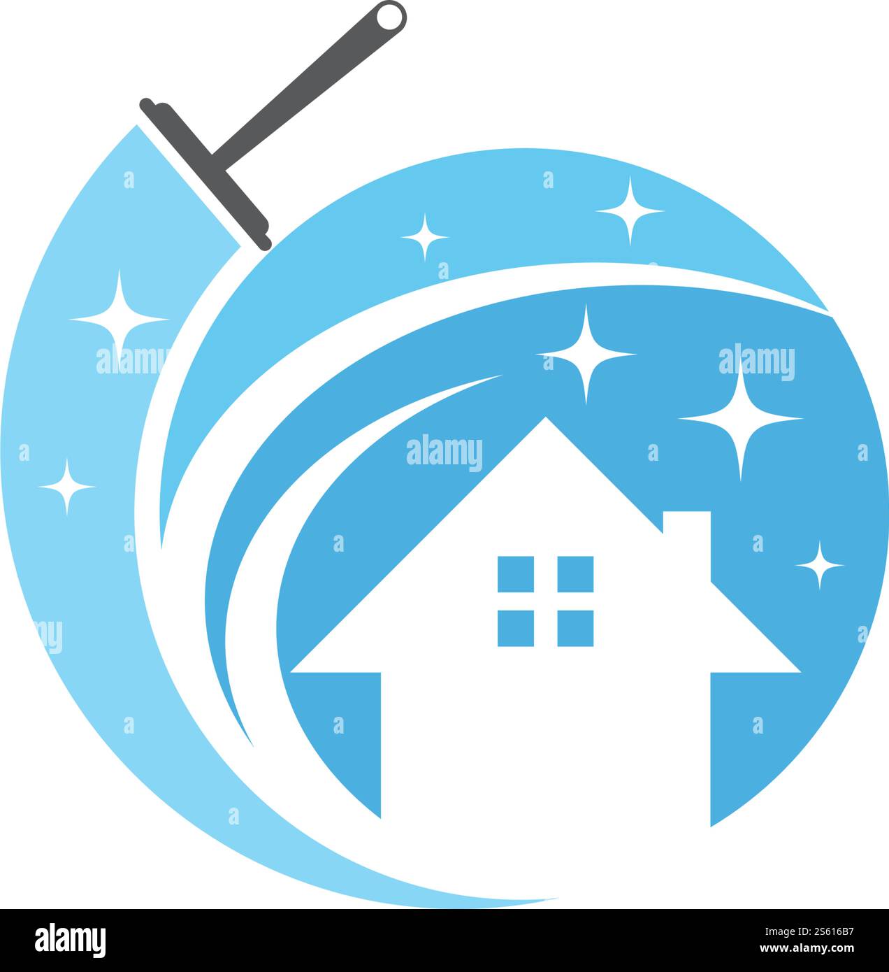 Vektorvorlage für das Hausreiniger-Logo Stock Vektor