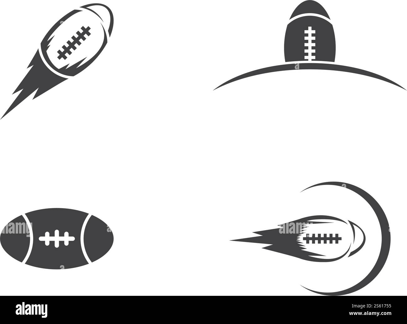 Set von Rugby Ball Logo Symbol Vektorvorlage Stock Vektor