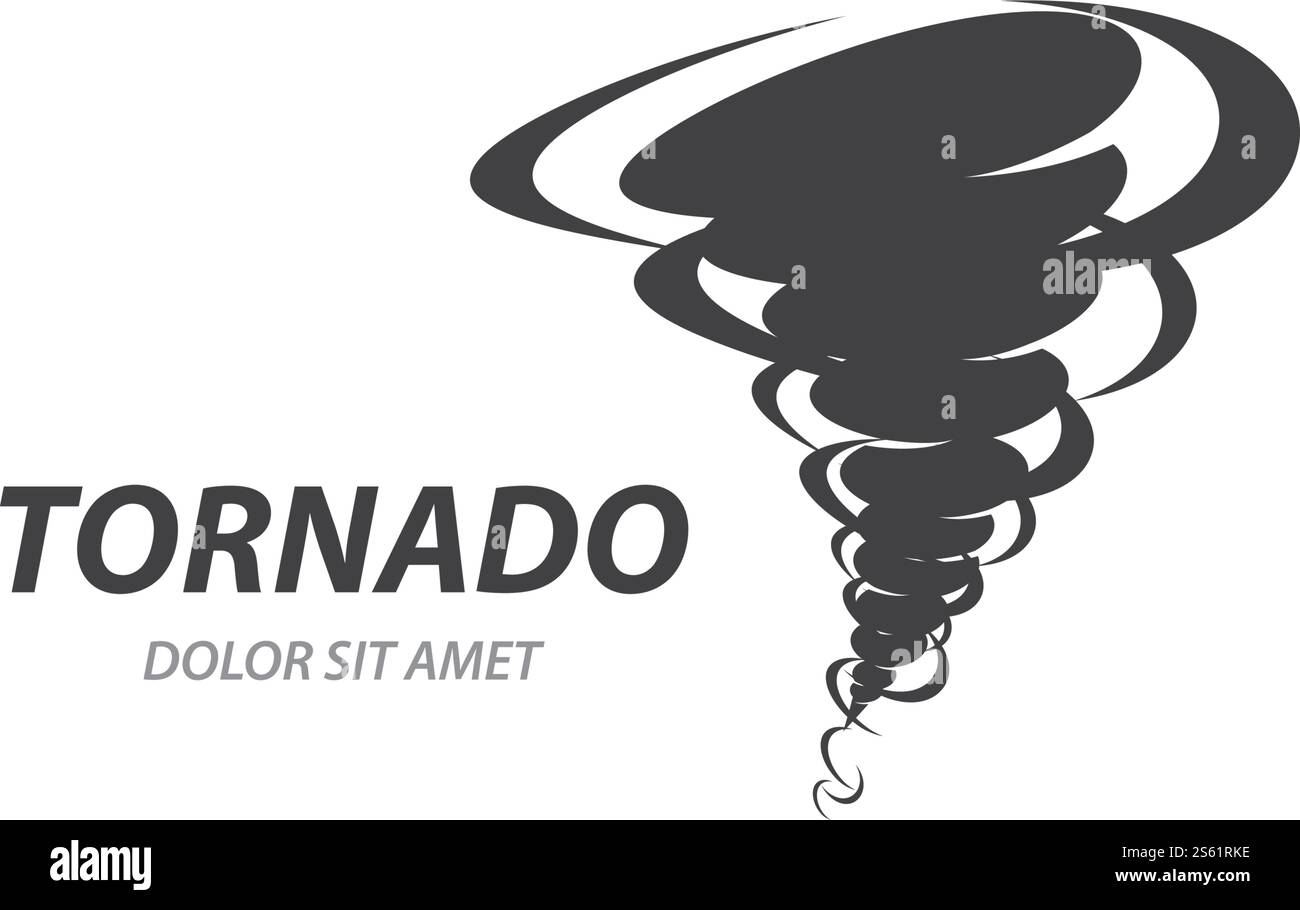 Wind Tornado-Logo Vektor Illustration flach Design Stock Vektor