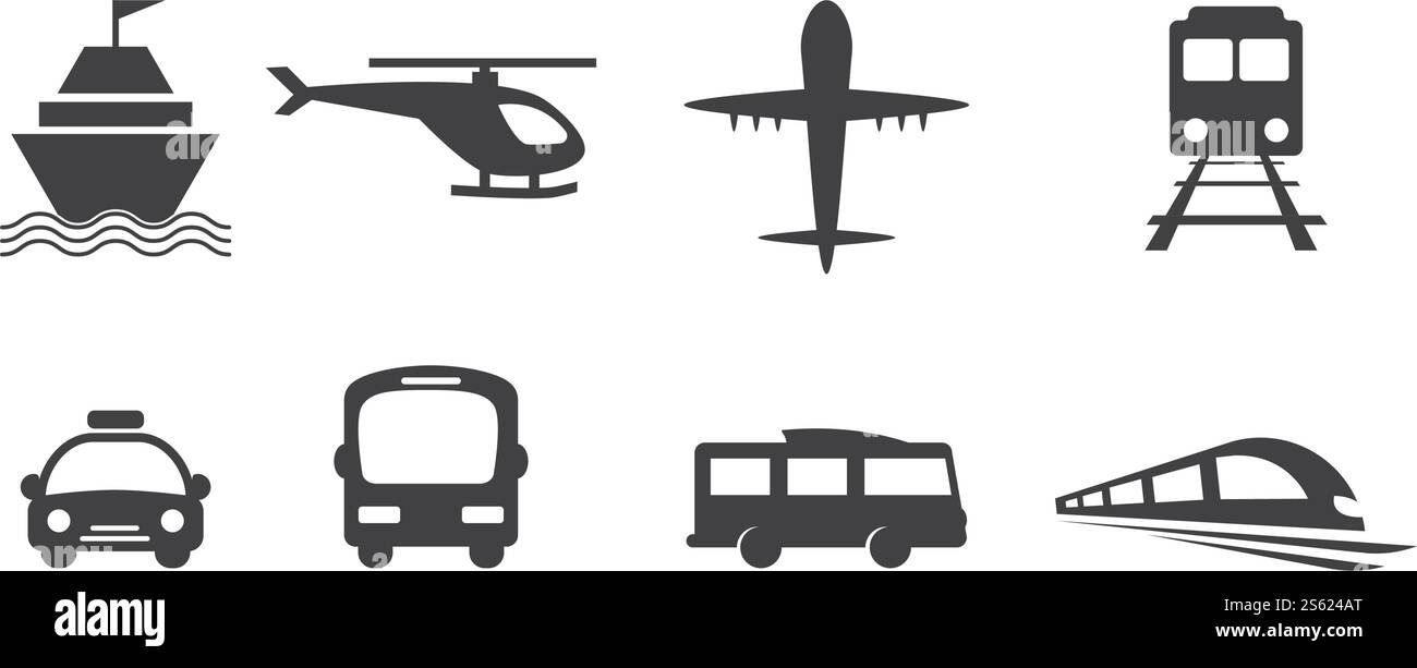Vektorgrafik für Transportsymbole Stock Vektor