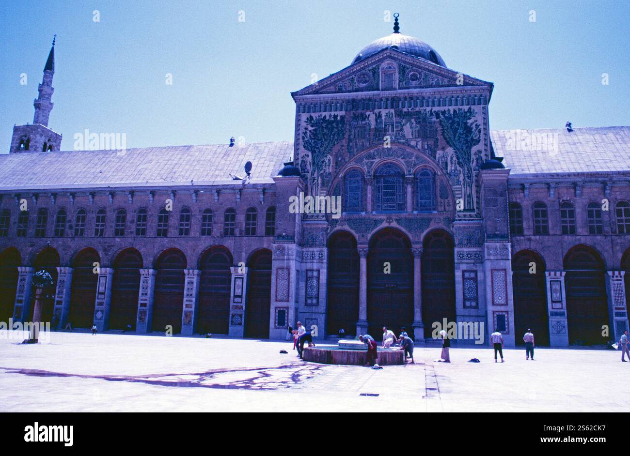 Waschbrunnen, Innenhof, Umayyaden-Moschee, große Moschee von Damaskus, Damaskus, Syrien, Mai 1987 Stockfoto