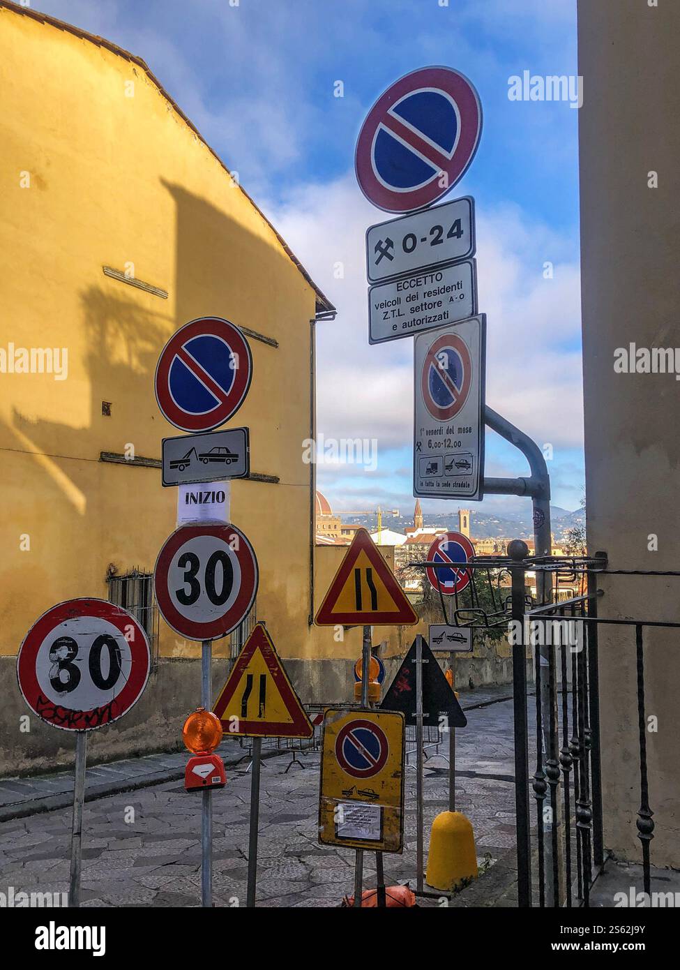 Endlose Arbeit im Zentrum von Florenz Stockfoto