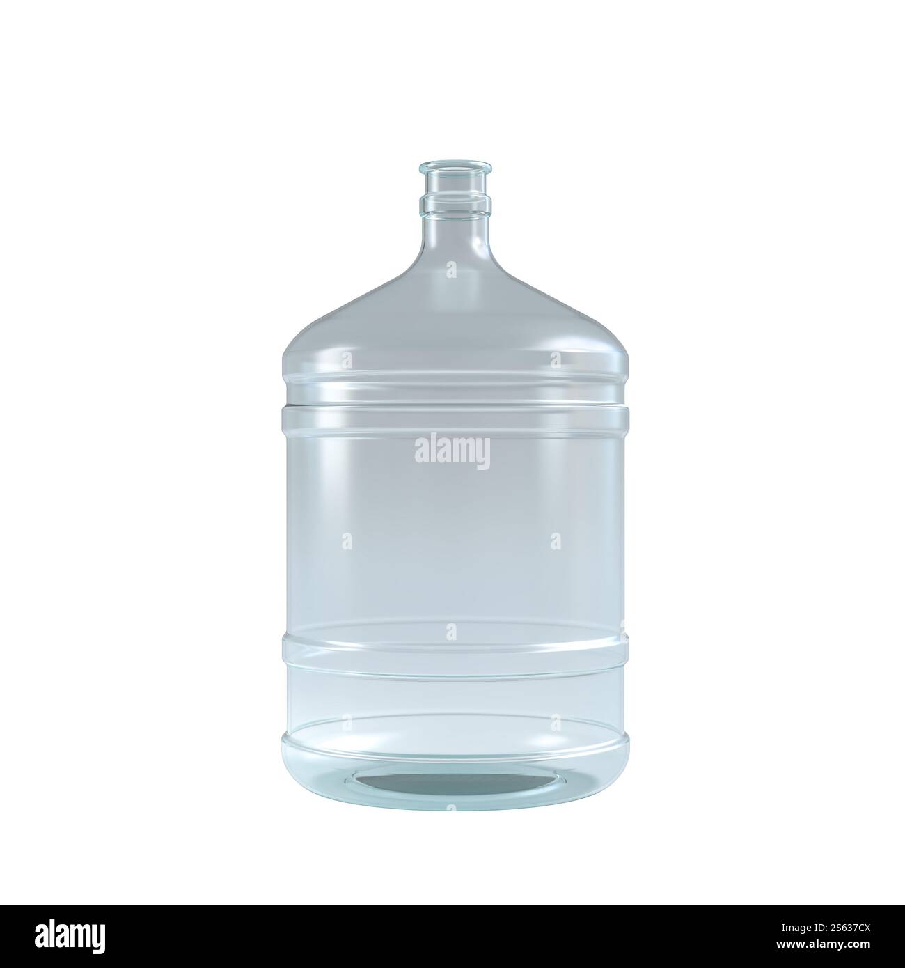 Große leere transparente Wasserflasche transparenter Hintergrund 3d Stockfoto