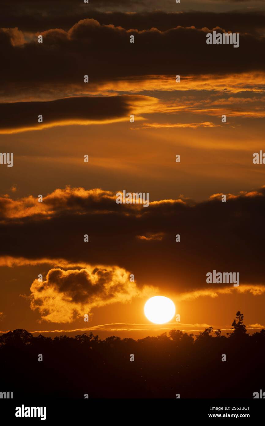Kelso, Schottland: Sommerabend Sonnenuntergang um 21:20 Uhr Stockfoto