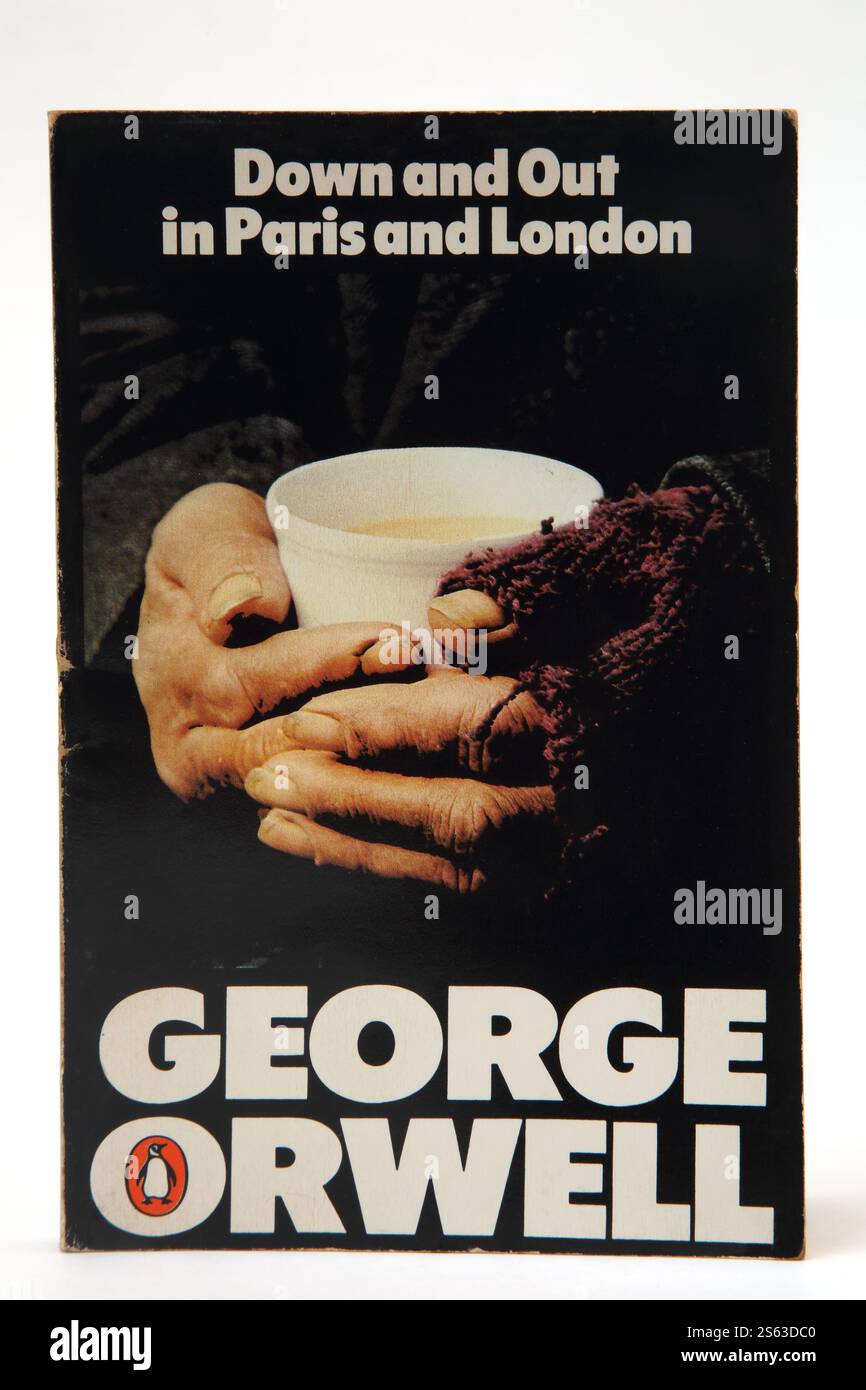 Taschenbuch-Roman Down and out in Paris and London von George Orwell Stockfoto