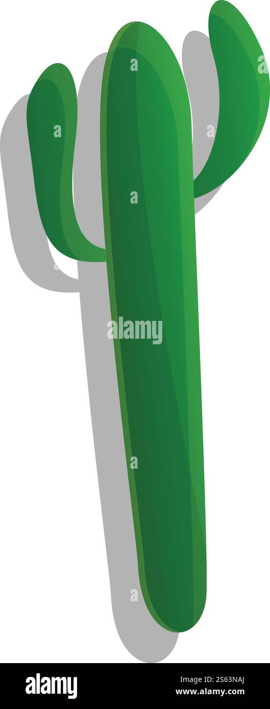 Mexikanisches Kaktussymbol. Karikatur des mexikanischen Kaktusvektorsymbols für Webdesign isoliert auf weißem Hintergrund. Mexikanische Kakteen-Ikone, Cartoon-Stil Stock Vektor
