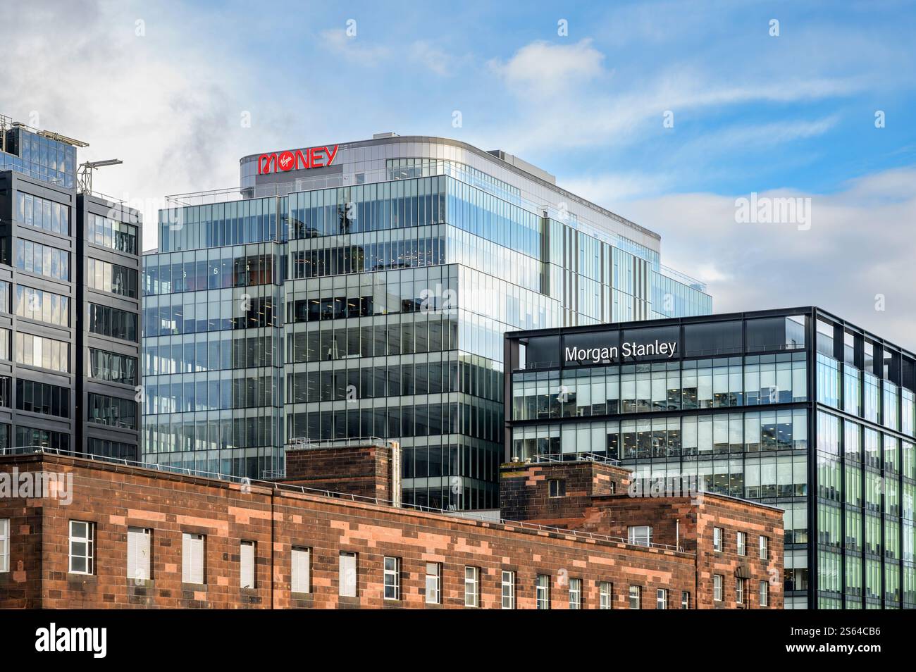 Morgan Stanley und Virgin Money Bürogebäude, Glasgow, Schottland, Großbritannien, Europa Stockfoto