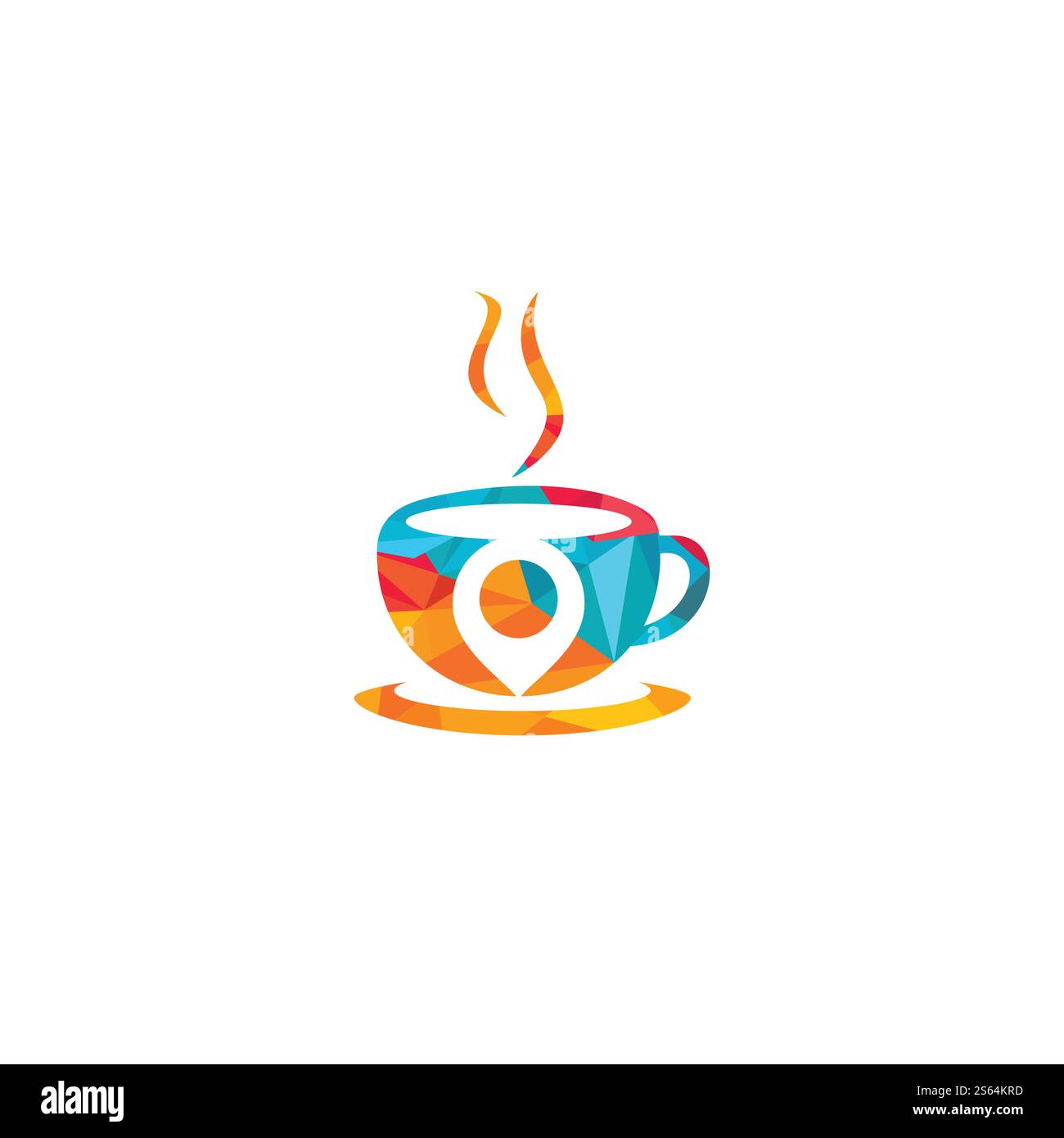 Coffee Point Logo-Design. Design der Vorlage für das Coffee Location Logo. Stock Vektor