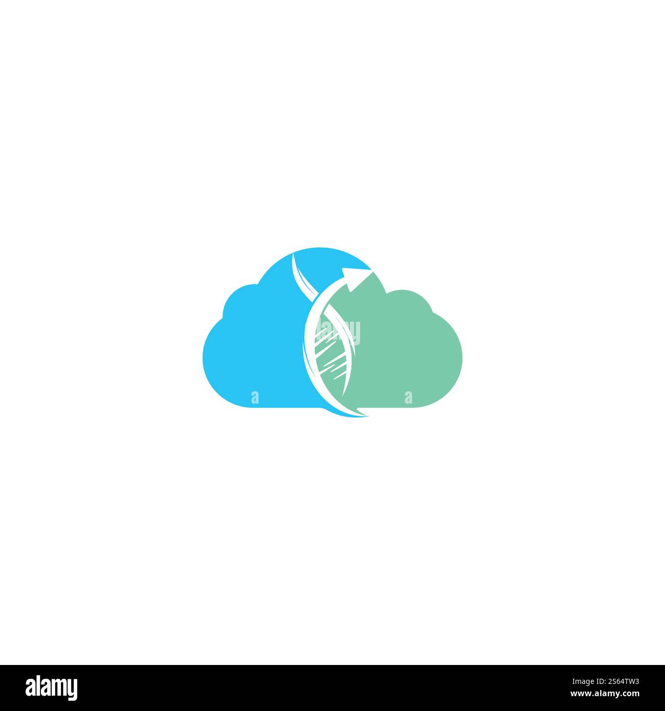 Menschliche DNA und Cloud-Logo. Design mit Vektor-Logo für Science Genetik. Genetische Analyse, Forschung Biotech Code DNA. Biotechnologie-Genom-Chromosom. Stock Vektor