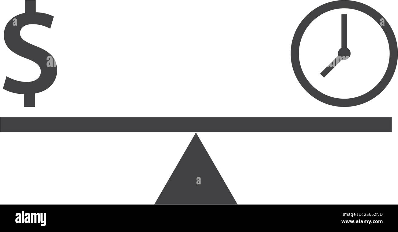 Business Time und Provit Scale Balance Konzept Stock Vektor