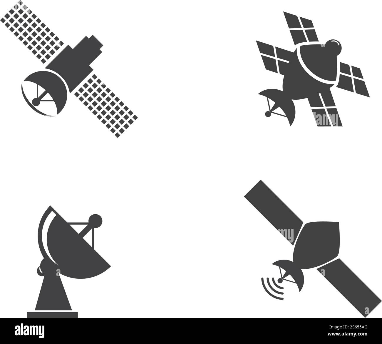 Satellitensymbol Illustration Vektor flach Design Stock Vektor